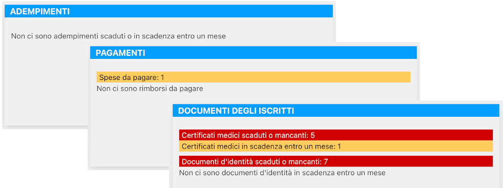 Scadenze nella Home Page
