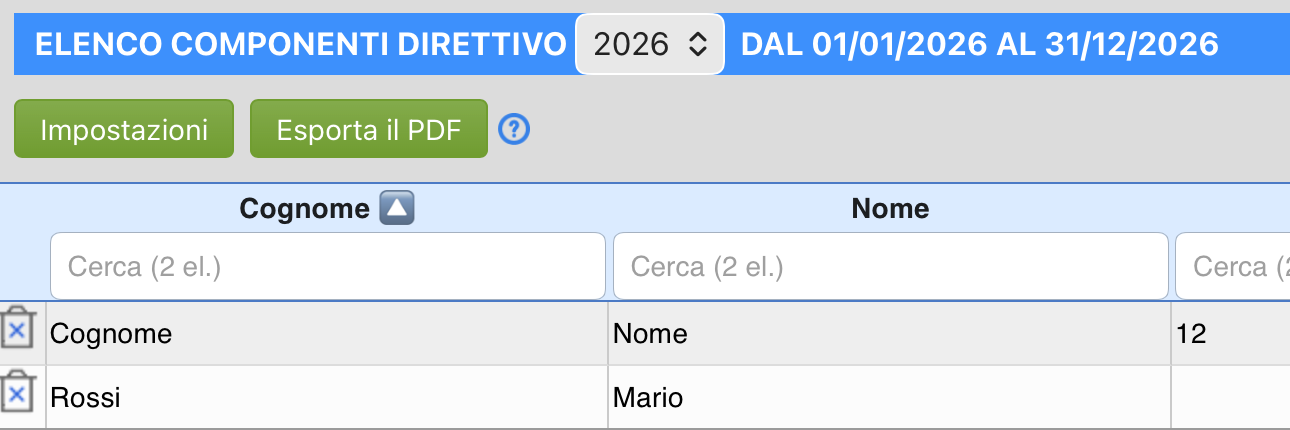 Libro soci e direttivo